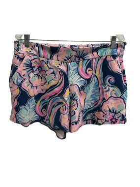 Lilly Pulitzer 12 Floral Print High Waist Shorts Side Zip Floralcore Boho Chic